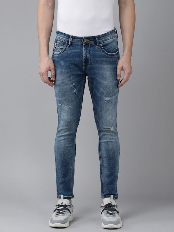 SPYKAR Men Kano Skinny Fit Mildly Distressed Heavy Fade Stretchable Jeans
