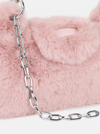 DressBerry Structured Shoulder Bag With Fur