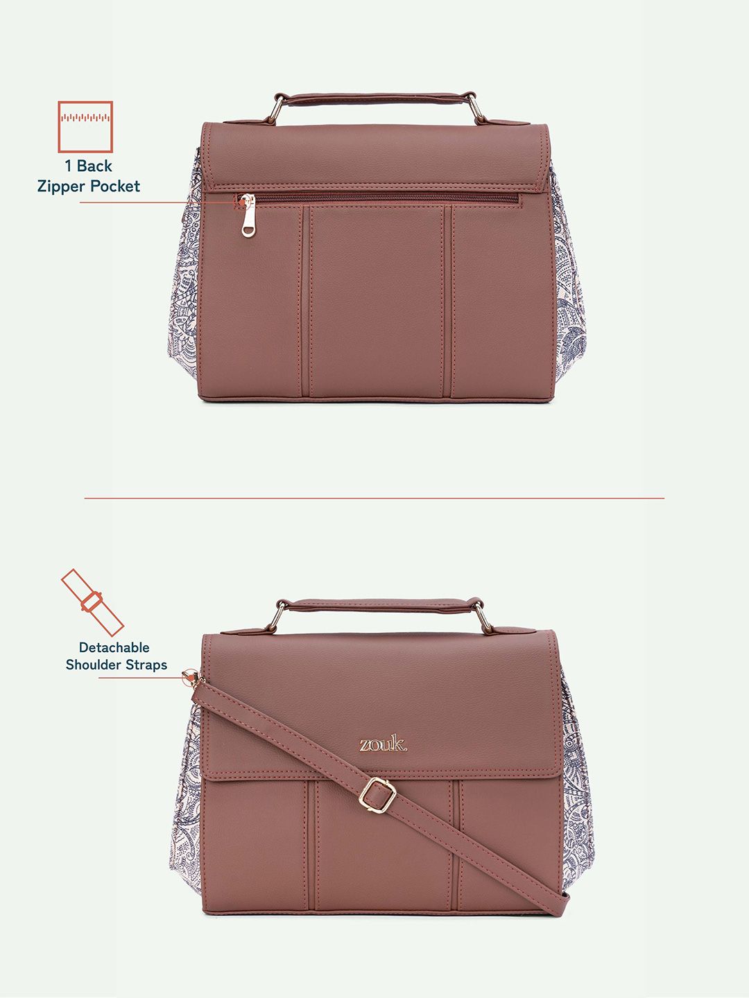 Zouk Wanita Colaba Shirin Rhea Kapoor Satchel Bag