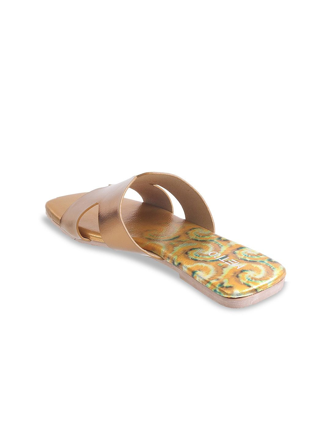 Metro Textured Open Toe Flats
