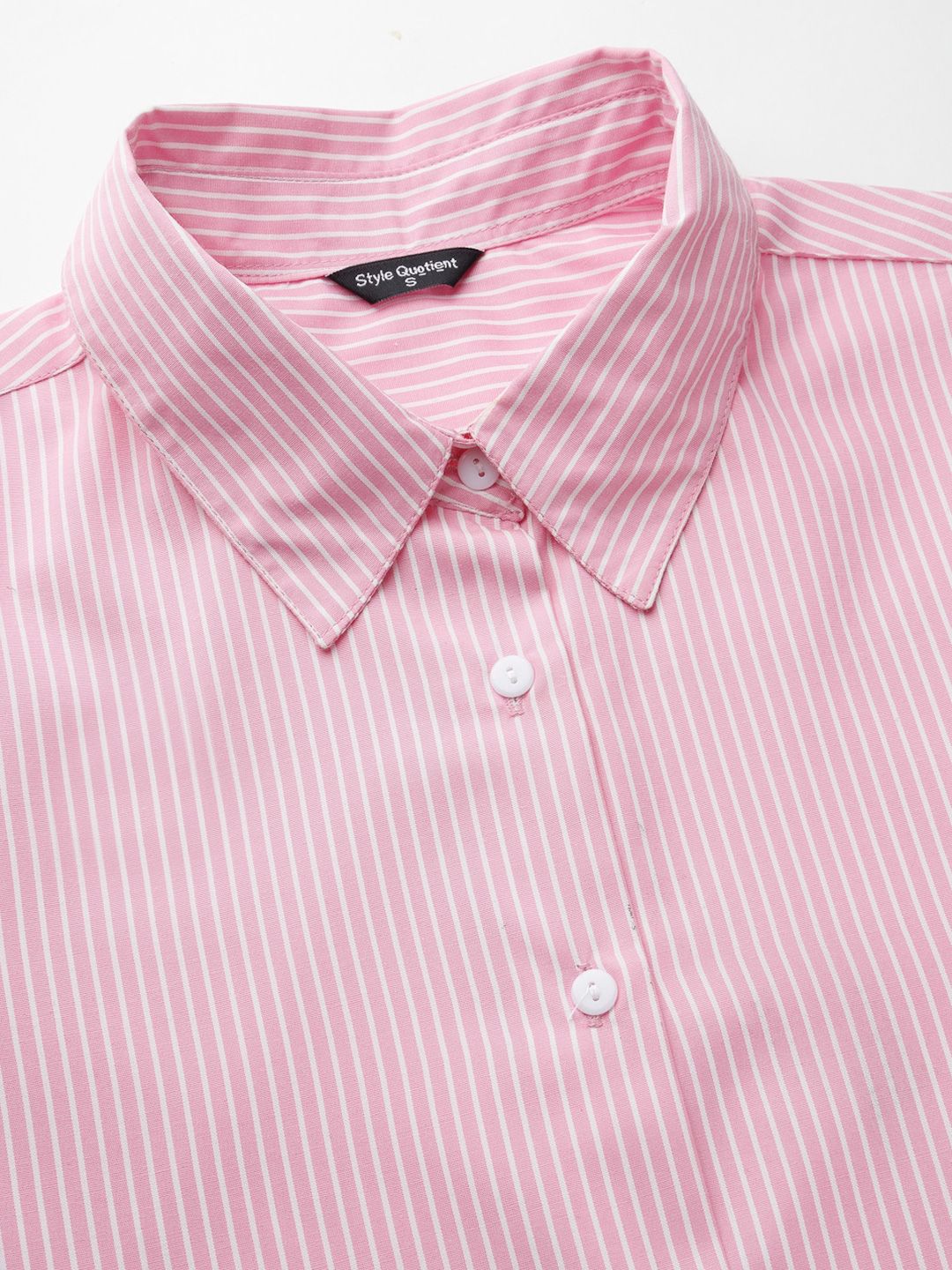 Style Quotient Pink Classic Striped Cotton Formal Shirt