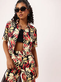 DressBerry Resort Ready Global Groove Shirt Style Crop Top