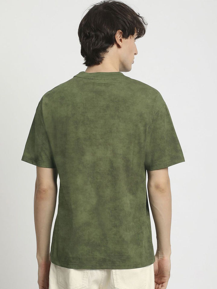 THE BEAR HOUSE Men Self Design Round Neck Tshirt