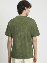 THE BEAR HOUSE Men Self Design Round Neck Tshirt