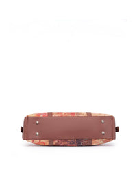 ZOUK Red & Yellow Printed Vegan Leather Sustainable Laptop Bag