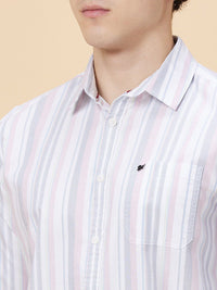 Being Human Striped Cotton Spread Collar Slim Fit Casual Shirt