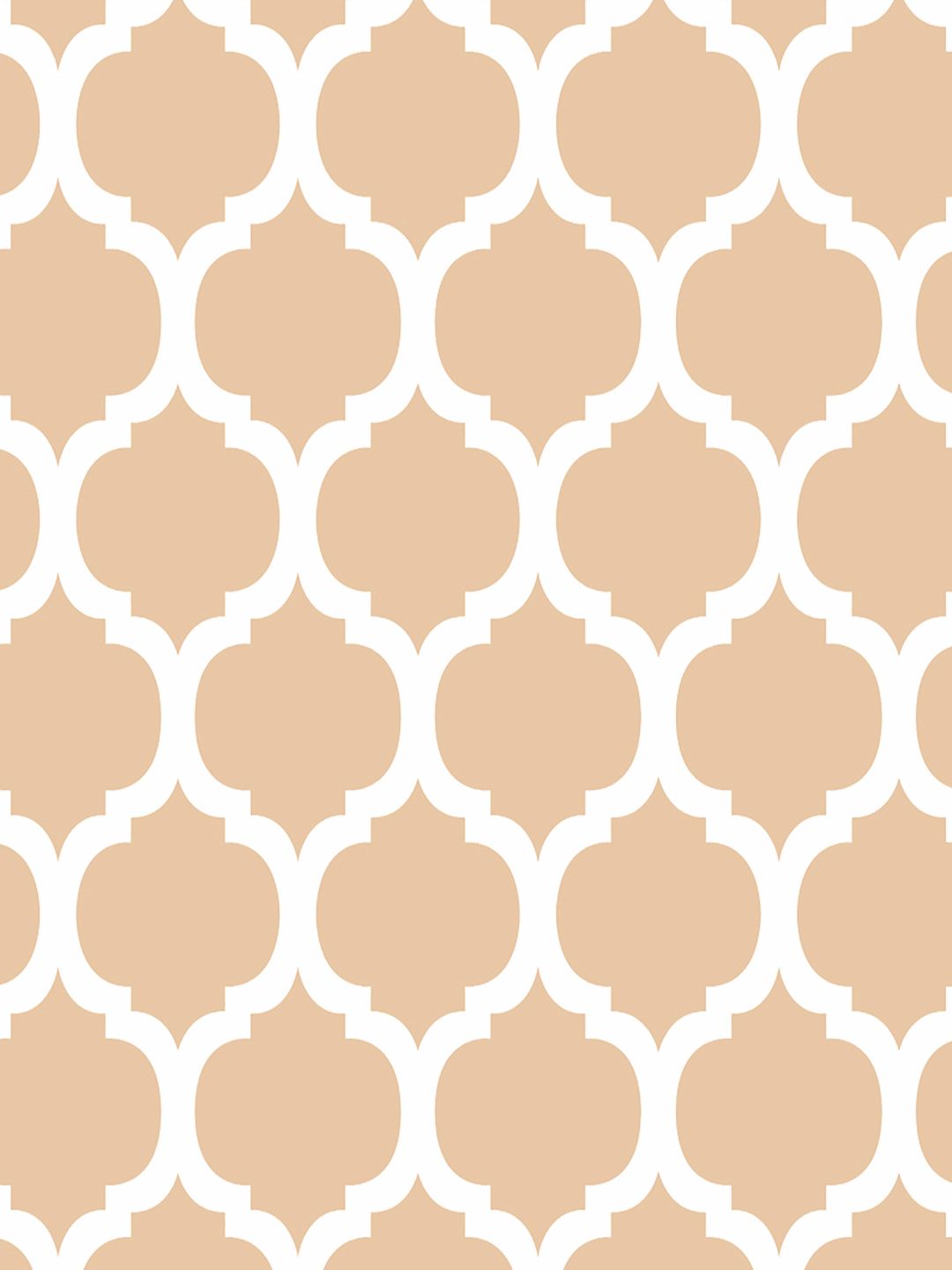 Story@home Beige Motif Printed Chair Cover