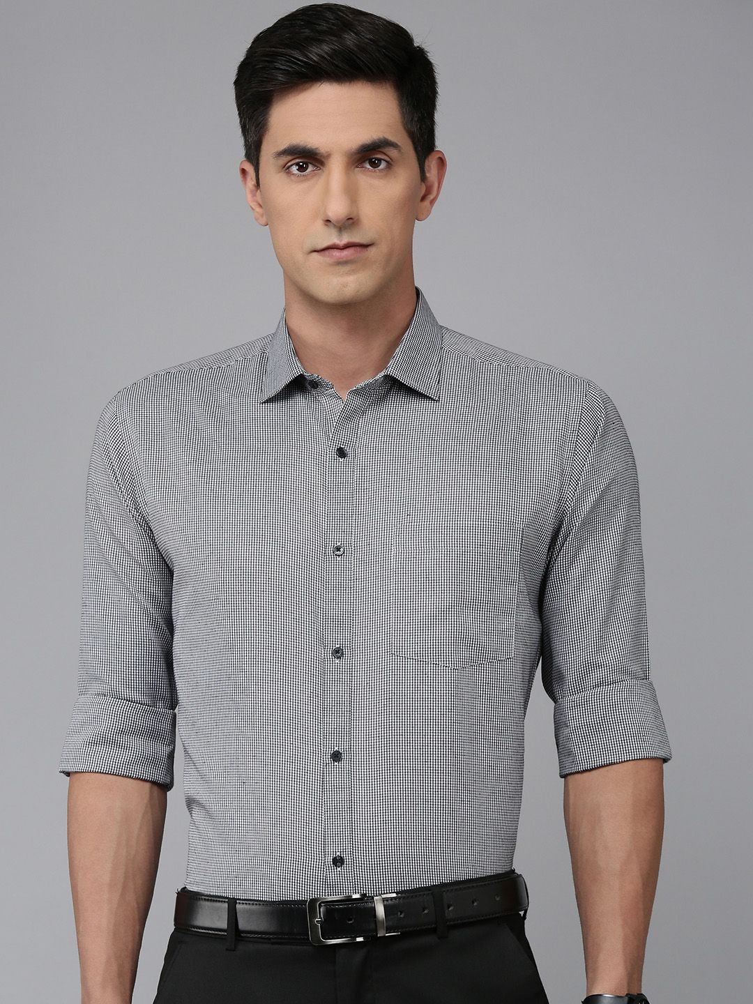 Park Avenue Self Design Slim Fit Formal Shirt