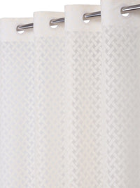 HOSTA HOMES Cream-Coloured Geometric Long Door Curtain