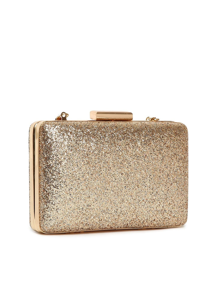 Lisa Hayden for Lino Perros Gold-Toned Shimmer Box Clutch