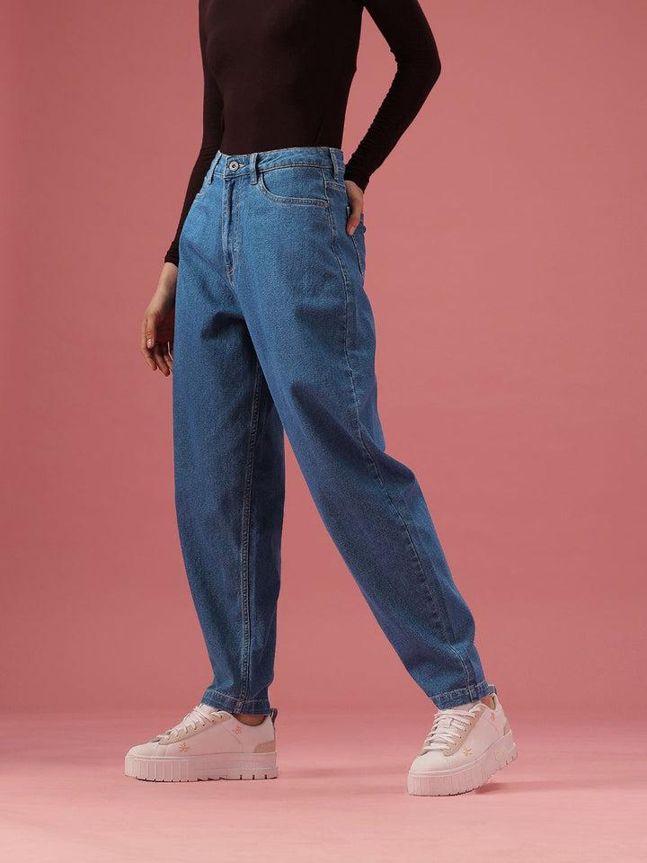 DressBerry Women Slouchy Fit High-Rise Light Fade Stretchable Jeans