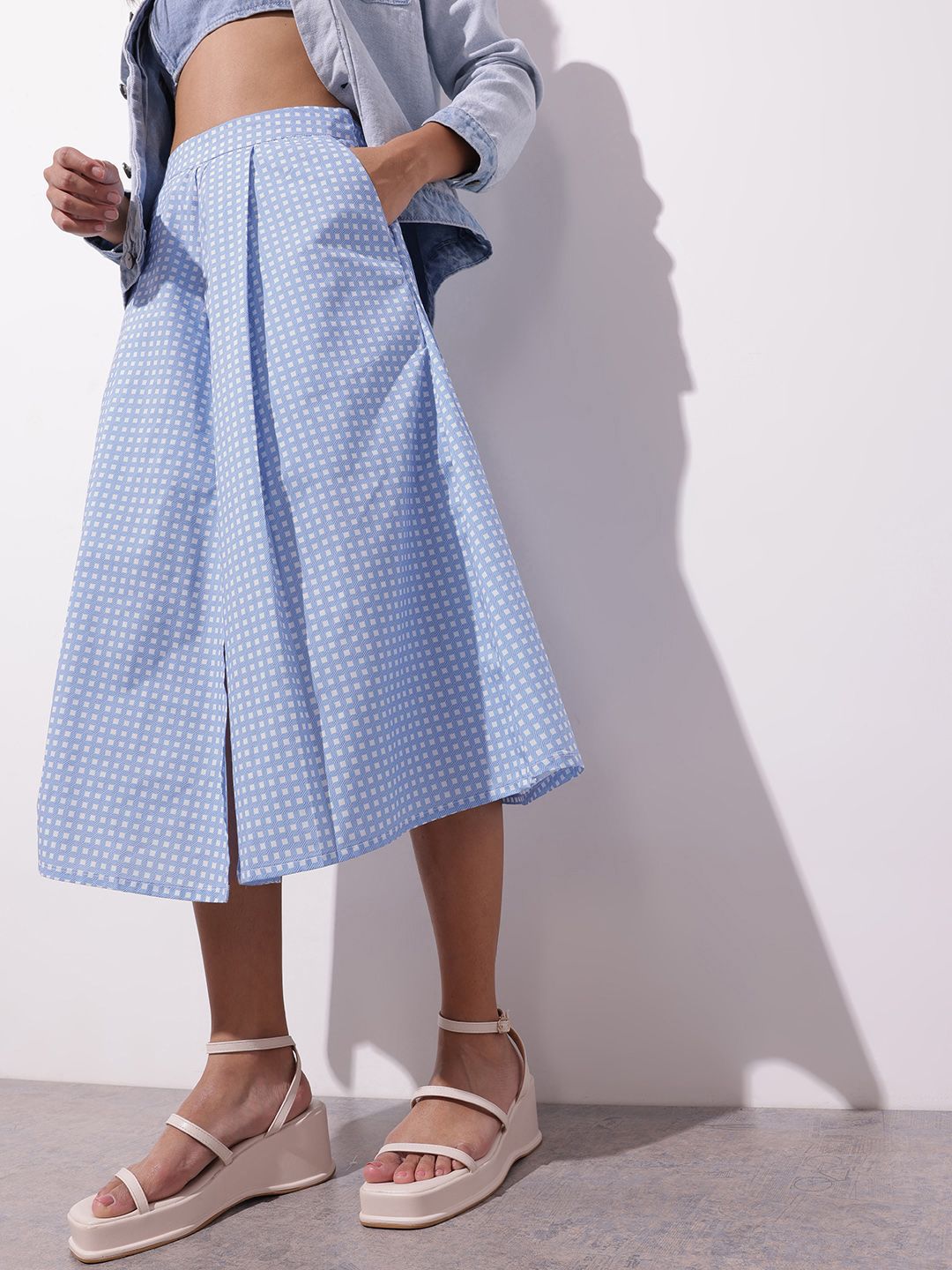 DressBerry Sporty Spice Print A-Line Midi Skirt