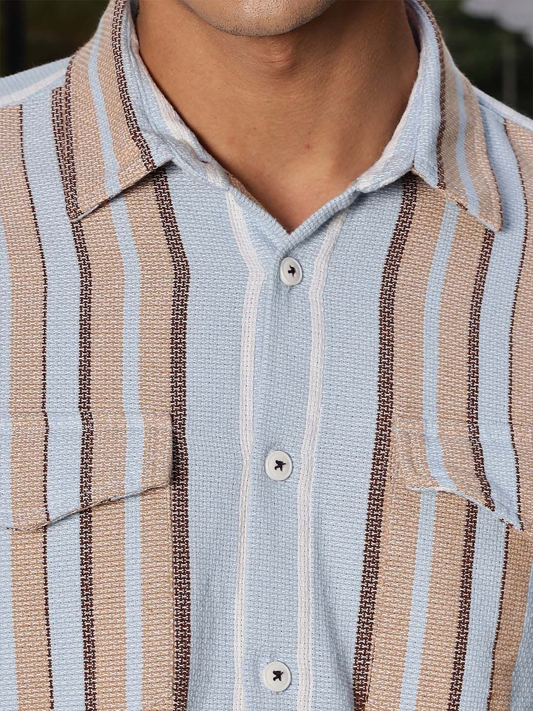 Thomas Scott Men Smart Slim Fit Opaque Striped Casual Shirt