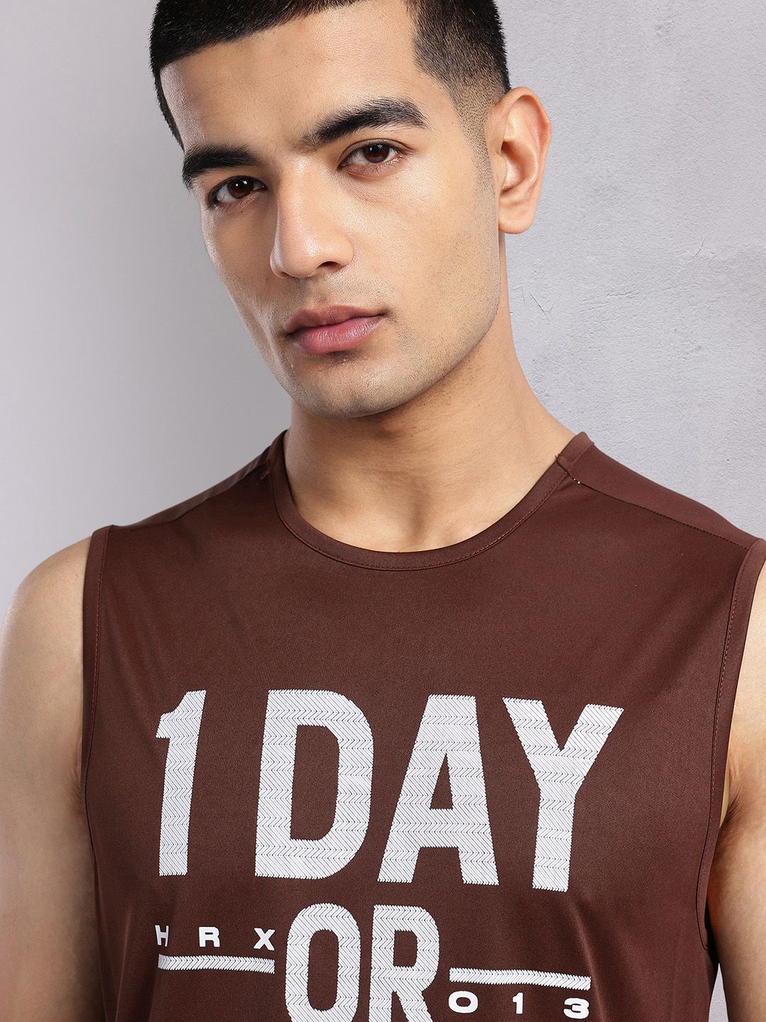 HRX by Hrithik Roshan Sleeveless Typography Printed Rapid-Dry Training T-shirt