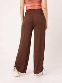 DressBerry Women Street Glam Ribbed Tie-up Detailed Relaxed Fit Trousers