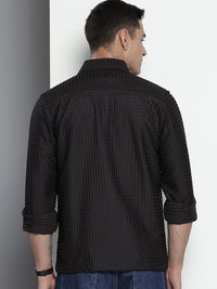 The Indian Garage Co Self Design Textured Casual Shirt