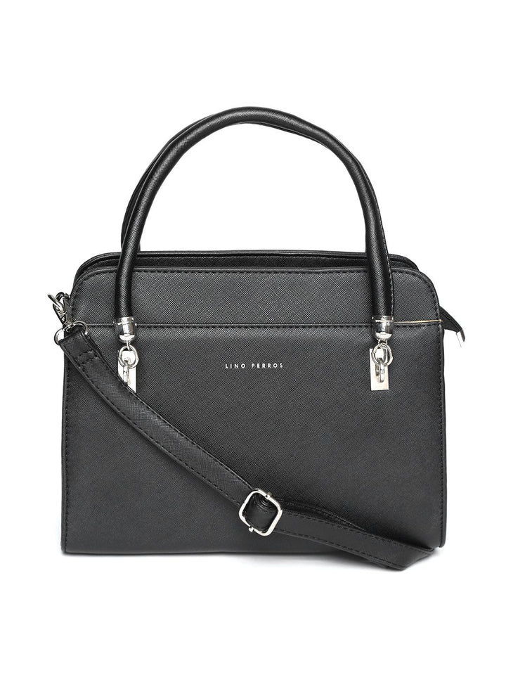 Lino Perros Black Solid Handheld Bag