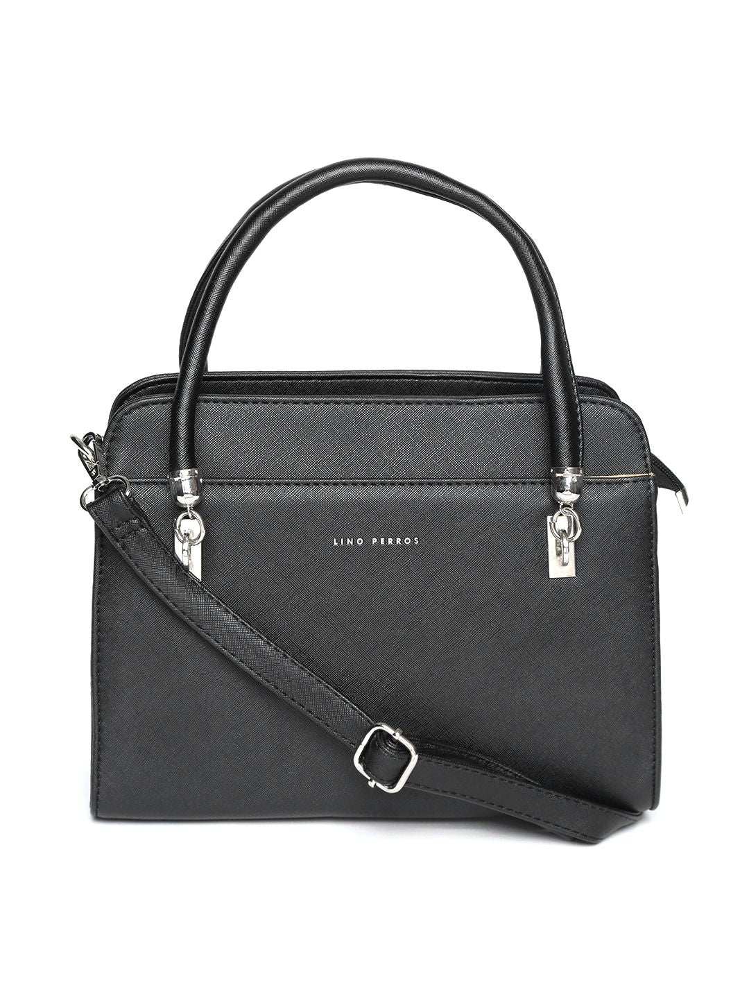 Lino Perros Black Solid Handheld Bag