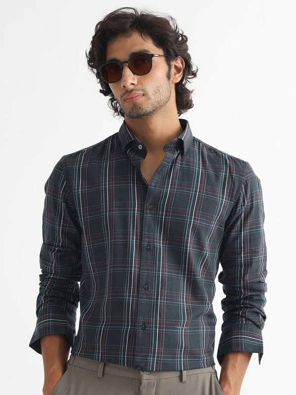 Lelaki Arnab Langka Lome Tartan Memeriksa Slim Fit Shirt