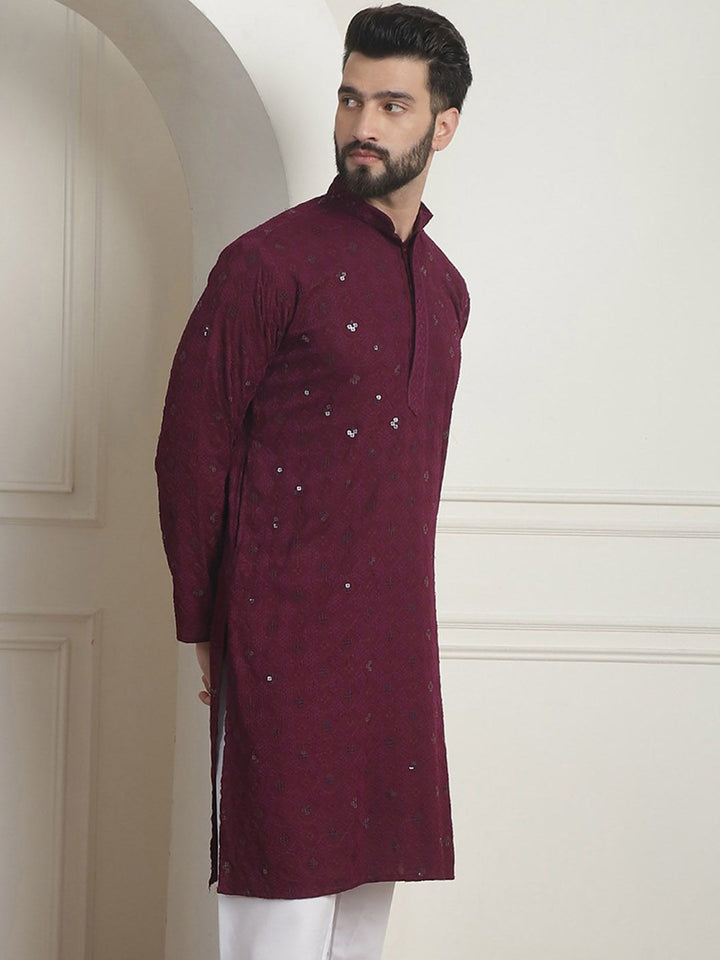 SOJANYA Kurta Kolar Mandarin Kerja Benang Labuci