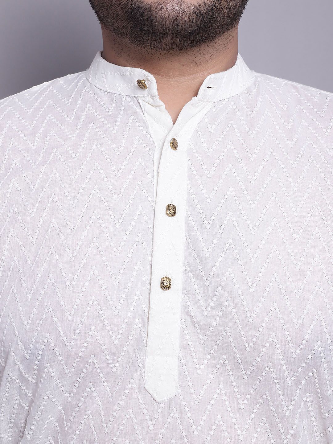 SOJANYA PLUS Self Design Kurta Kapas Tulen Dengan Piyama & Dengan Jaket Nehru