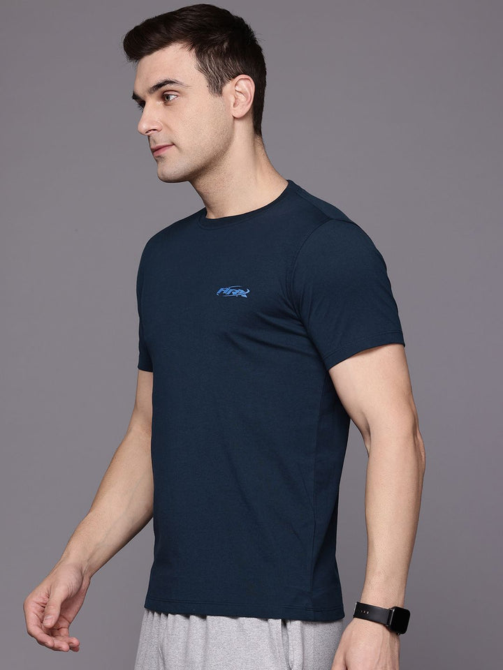 HRX by Hrithik Roshan Typography Print Indigo T-shirt