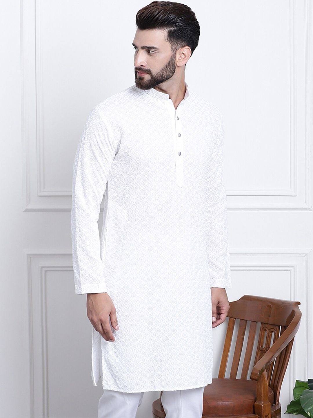 SOJANYA Sequin Embellished Pure Cotton Kurta