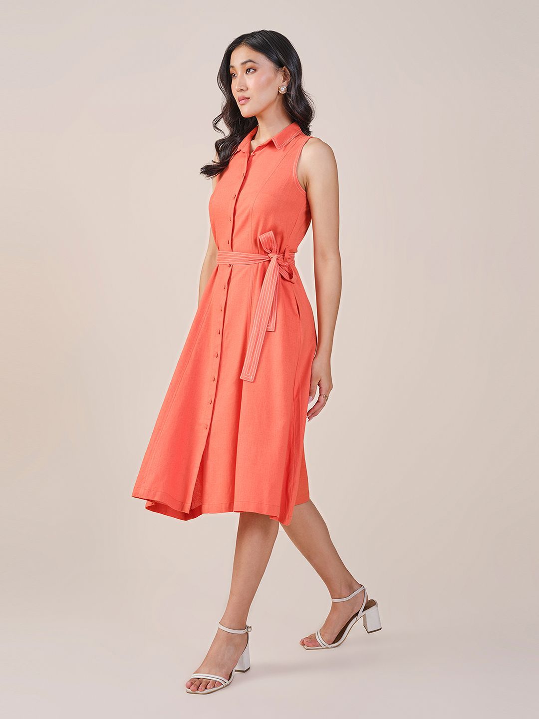 AND Women Shirt Collar Maxi Dress