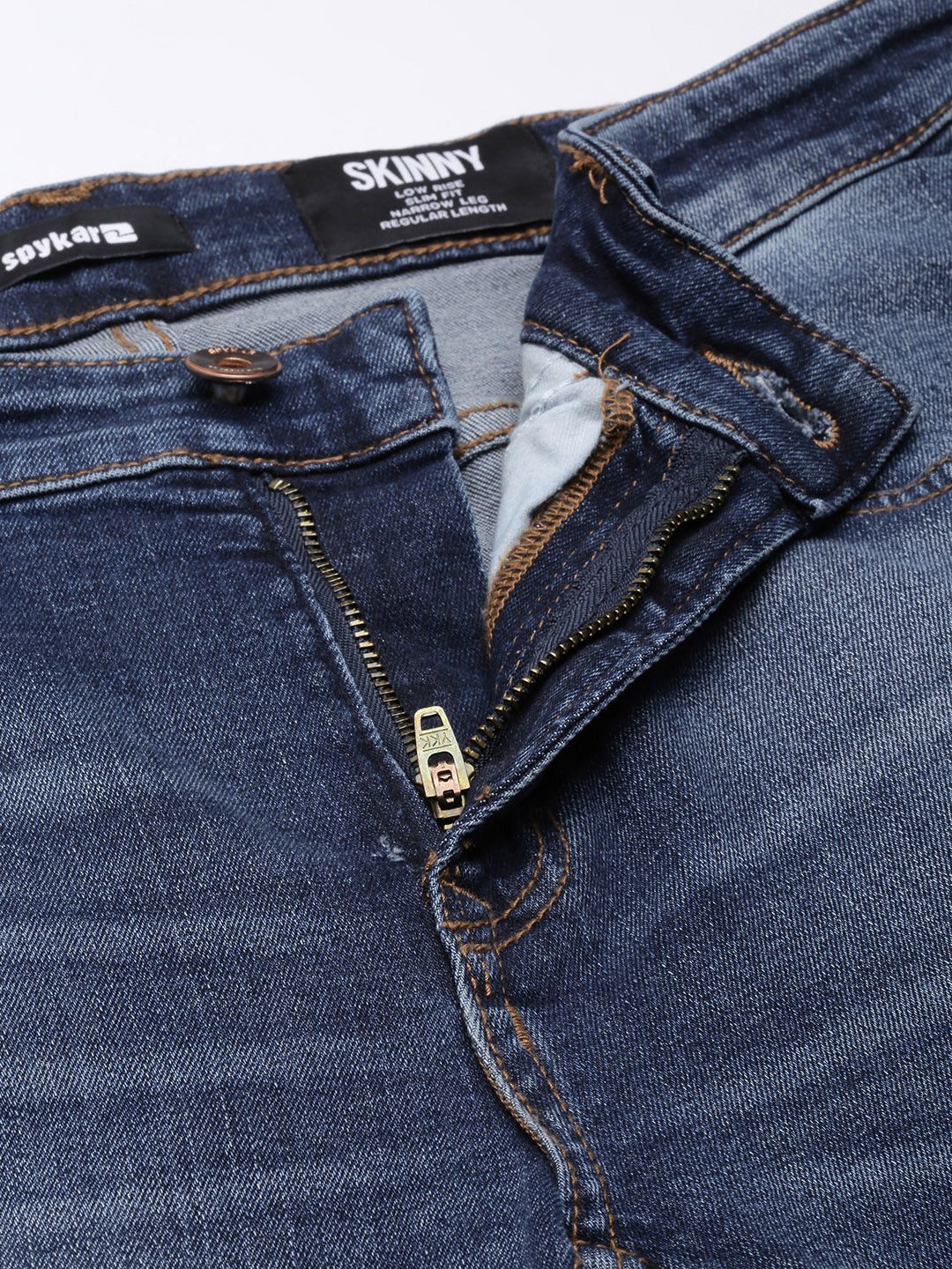 SPYKAR Men Slim Fit Low-Rise Heavy Fade Stretchable Jeans