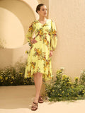 Antheaa Women Floral Print A-Line Midi Dress
