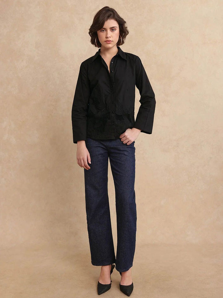 Rareism Women Cotton Shirt Style Top
