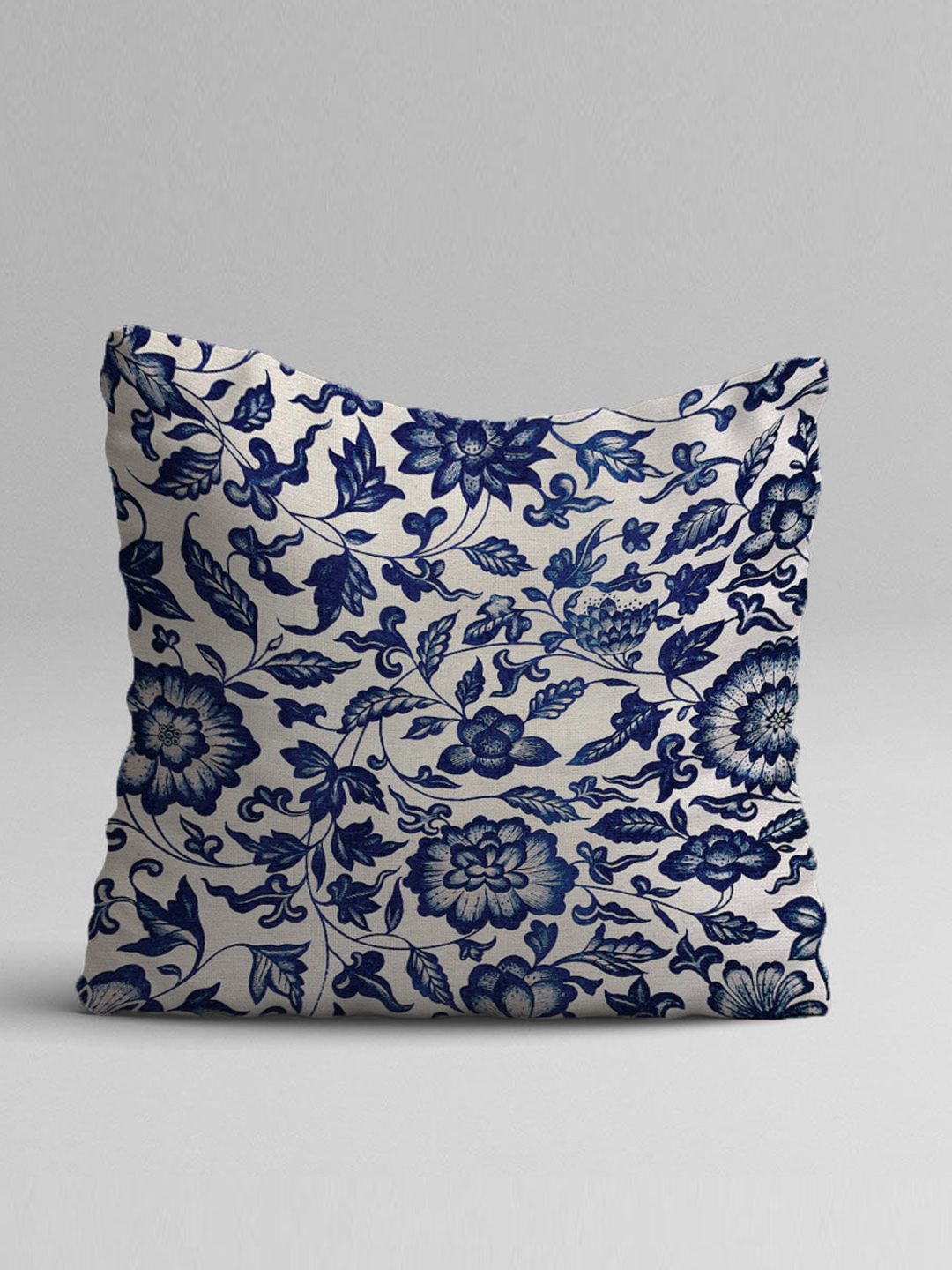 STITCHNEST Set of 5 Blue & Off White Ethnic Motifs Square Cushion Covers