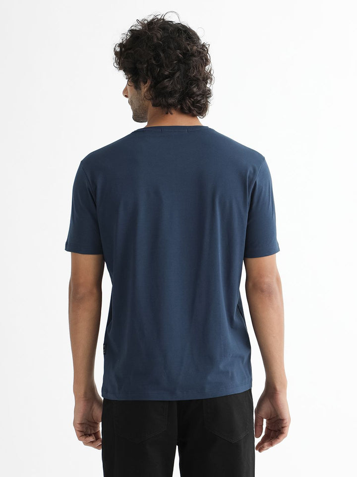 RARE RABBIT Men Acai Graphic Printed Slim Fit Cotton T-Shirt