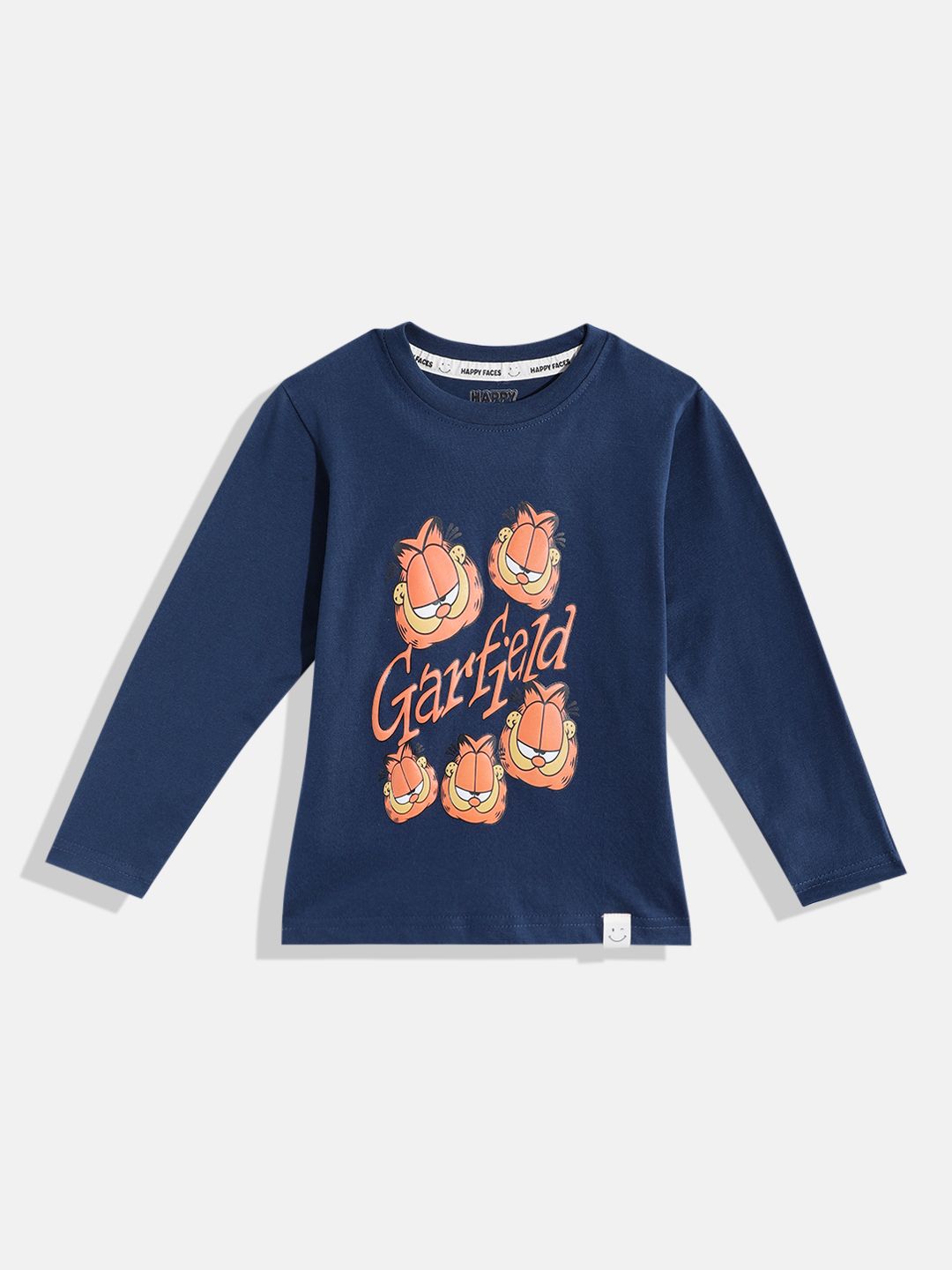 Happy Faces Boys Garfield Printed Pure Cotton T-shirt