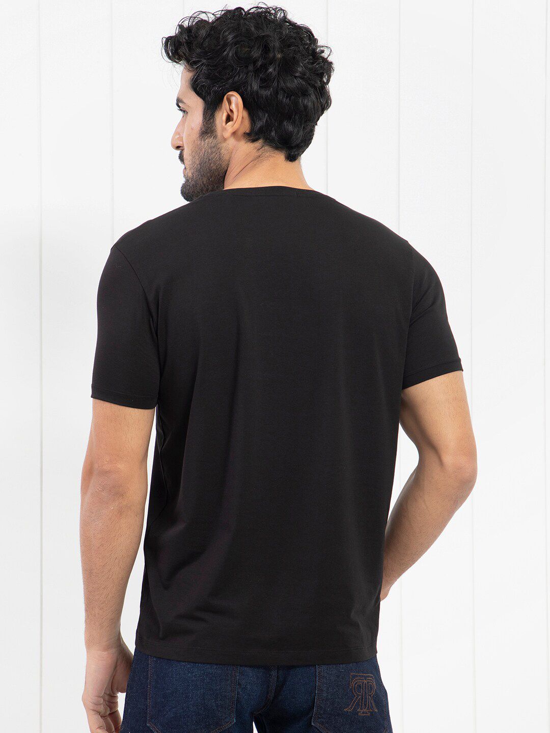 RARE RABBIT Men Moreno Graphic Printed Slim Fit Cotton T-Shirt