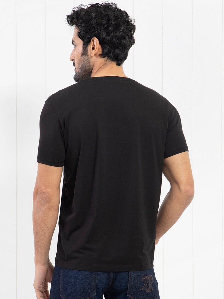 RARE RABBIT Men Moreno Graphic Printed Slim Fit Cotton T-Shirt