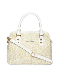 Lino Perros Off-White & Beige Printed Handheld Bag