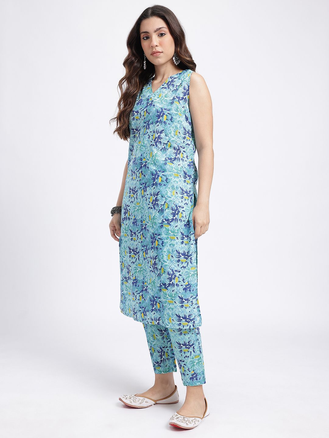 HERE&NOW Abstract Printed Kurta with Trousers & Dupatta