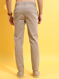 HIGHLANDER Men Camel Brown Tapered Fit Chinos Trousers