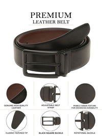 Teakwood Leathers Men Textured Leather Reversible Belt