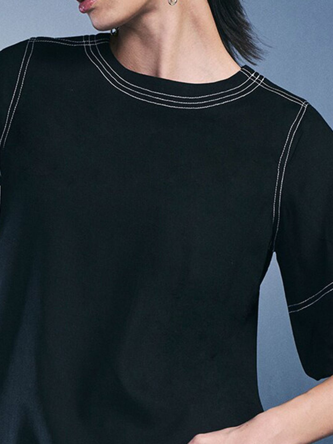 AND Round Neck Flared Sleeves Top