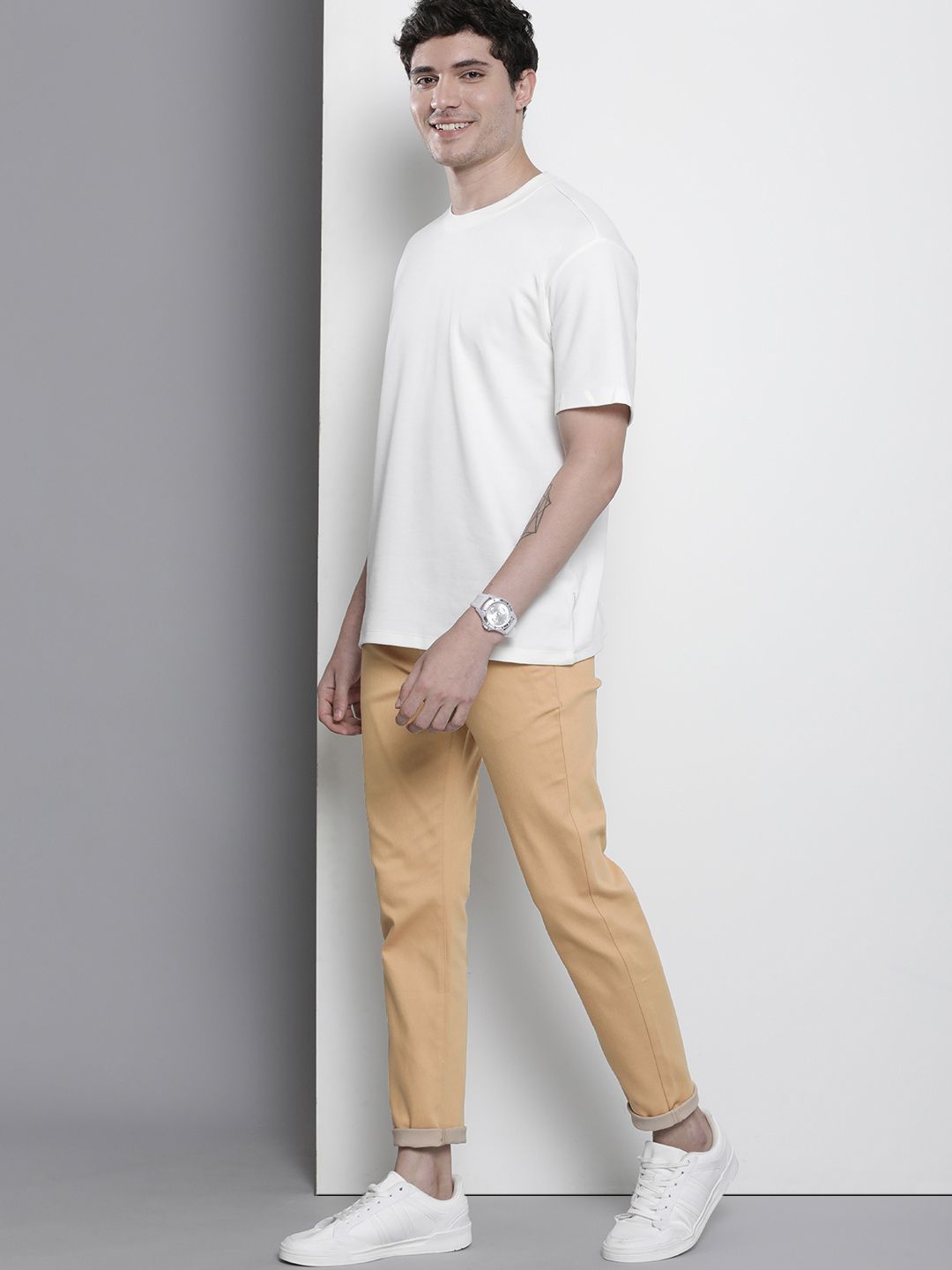 The Indian Garage Co Men Slim Fit Chinos Trousers