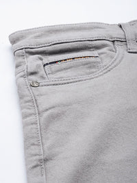 The Indian Garage Co Men Grey Slim Fit Mid-Rise Clean Look Stretchable Jeans