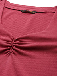 DressBerry Solid Ruched Bodycon Mini Dress