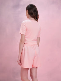 DressBerry Cut-out Detail Top with Shorts Co-Ord Set