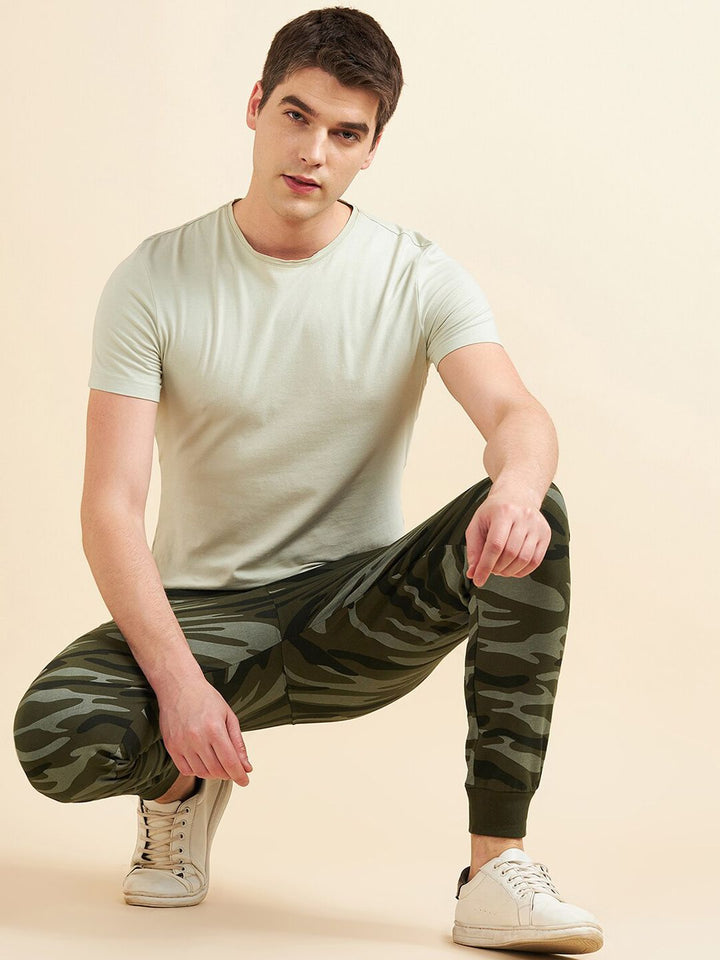 Sweet Dreams Men Olive Dry-Fit Joggers Track Pants
