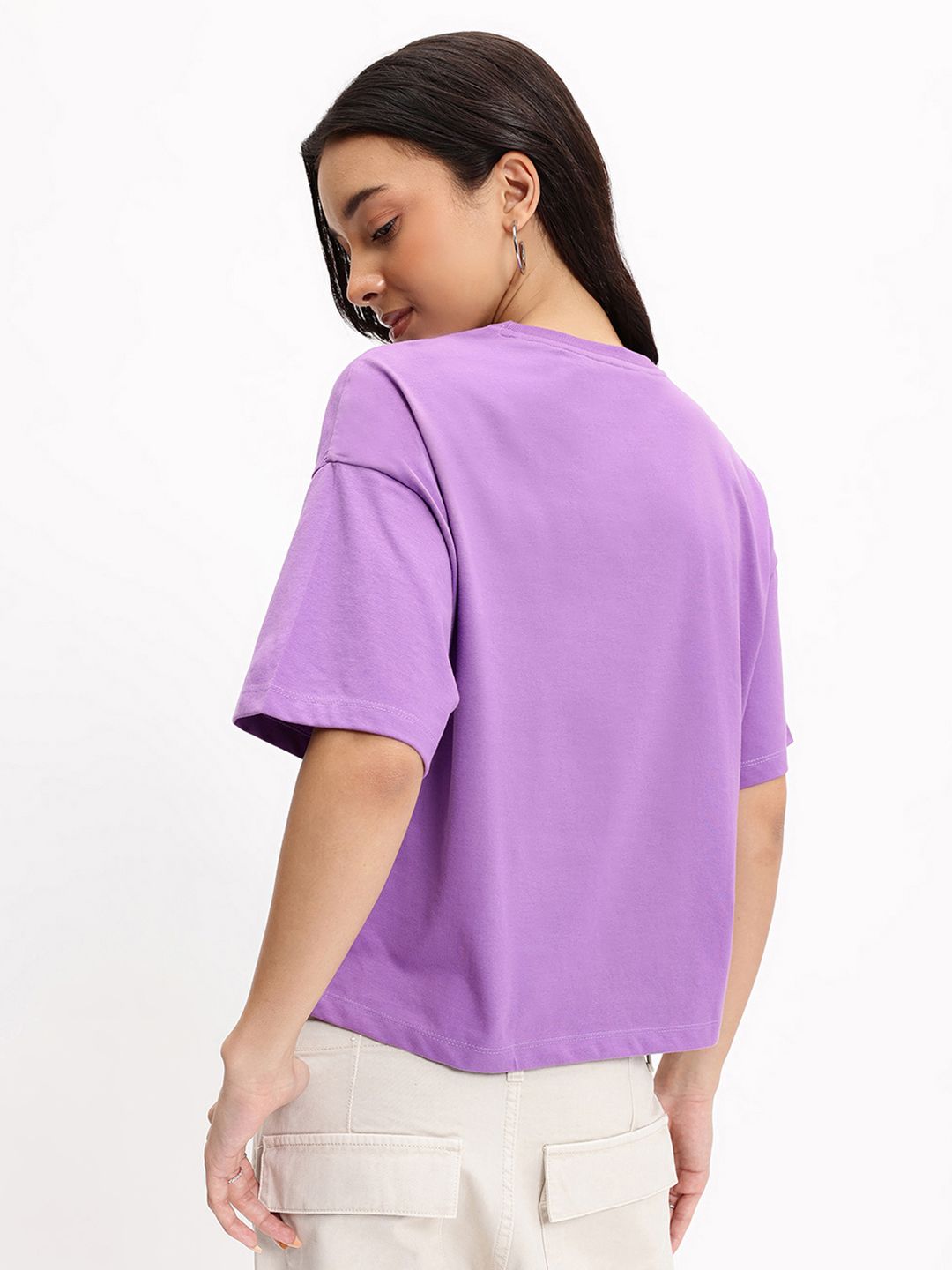 DressBerry Lavender Haze Flower Fantasy Crop T-shirt