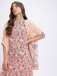 Anouk Ethnic Motifs Print Kurta With Trousers & With Dupatta