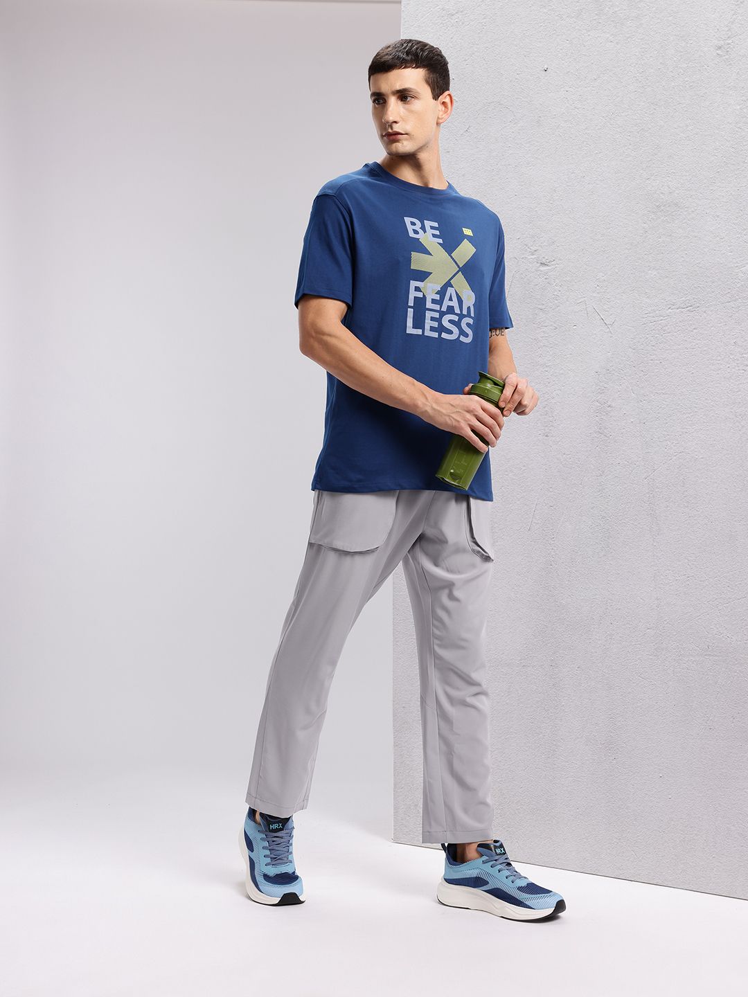 HRX by Hrithik Roshan Brand Logo Print Drop-Shoulder Sleeves Training T-shirt