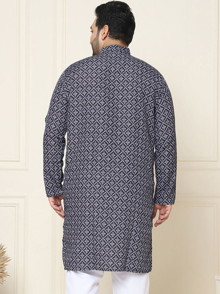 SOJANYA PLUS Motif Etnik Kurta Cotton Printed